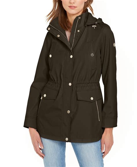 michael kors green raincoat|Michael Kors anorak raincoat.